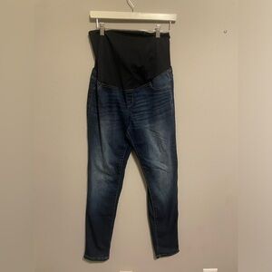 - Isabel‎ maternity High Rise Over Belly Cropped Distressed Straight Jeans sz 8